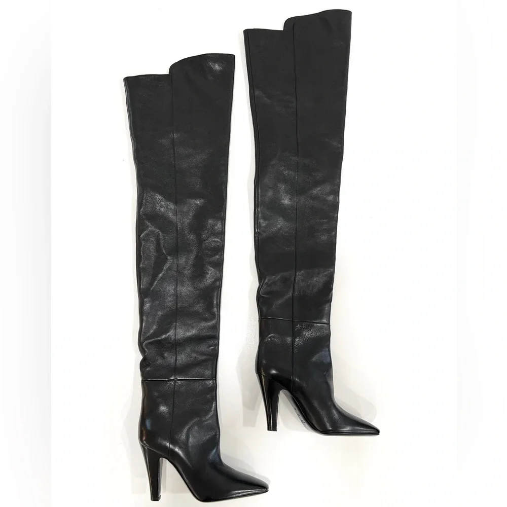 Saint Laurent Betty 94 Over The Knee Leather Boots